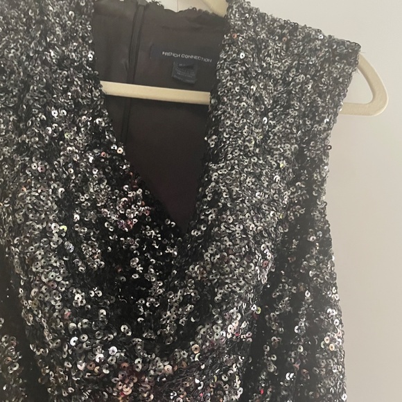Cowl Neck Sequin Romper, Size M/L, French Connection - Picture 9 of 12